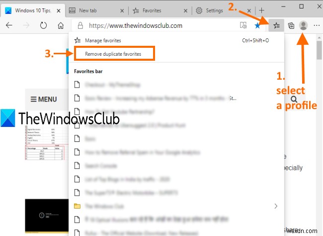 วิธีลบ Duplicate Favorites ในเบราว์เซอร์ Microsoft Edge 