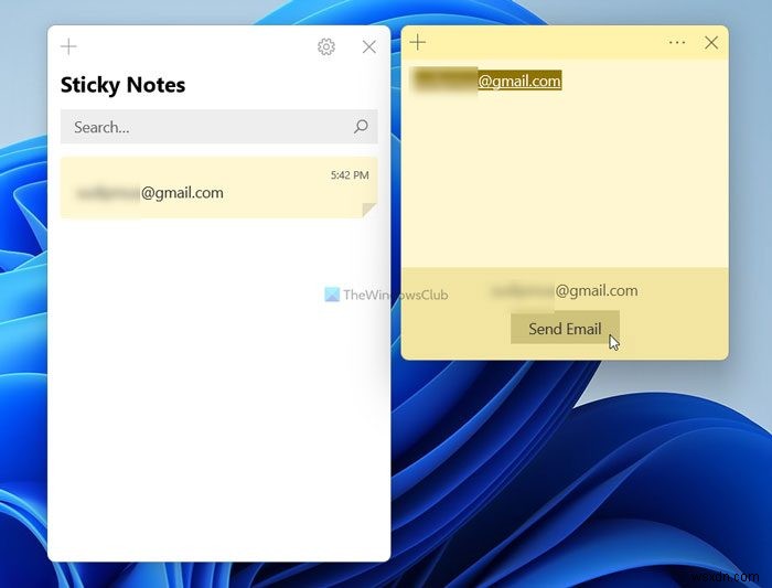 วิธีใช้ Sticky Notes เพื่อส่งอีเมลใน Windows 11/10 