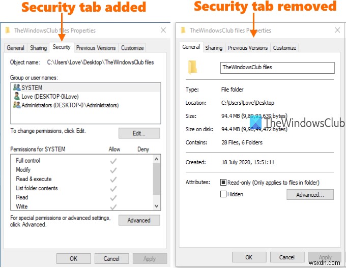 จะเพิ่มหรือลบแท็บ Security จาก File Explorer ใน Windows 10 ได้อย่างไร 