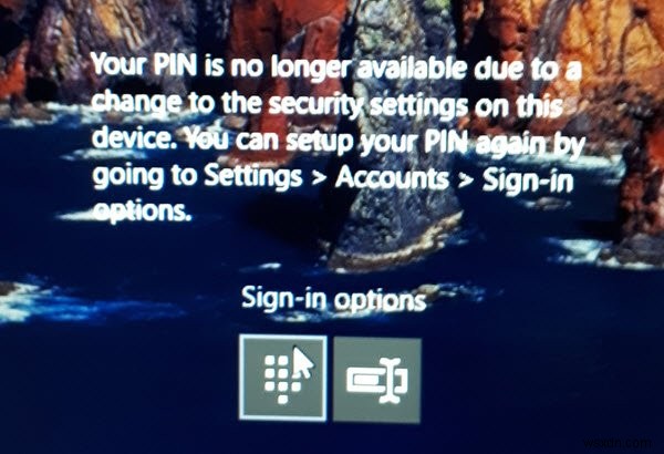 PIN ของคุณไม่มีข้อความใน Windows 11/10 . อีกต่อไป 