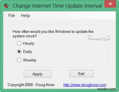 วิธีเปลี่ยนช่วงเวลา Internet Time Update ใน Windows 11/10 