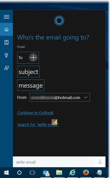 ใช้คำสั่งเสียงเพื่อเขียนอีเมลโดยใช้ Cortana บน Windows 11/10 