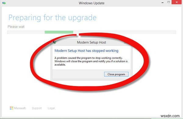 Modern Setup Host หยุดทำงาน – ข้อผิดพลาดของ Windows 10 