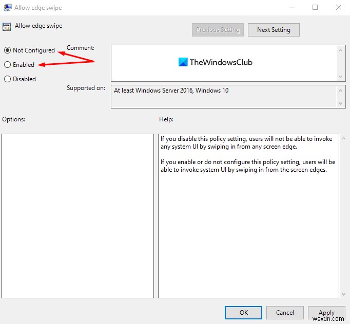 วิธีปิดการใช้งาน Screen Edge Swipe ใน Windows 10 