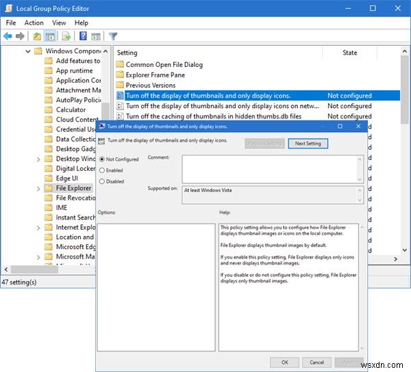 เปิดหรือปิดการแสดงตัวอย่างภาพขนาดย่อใน File Explorer ใน Windows 11/10 