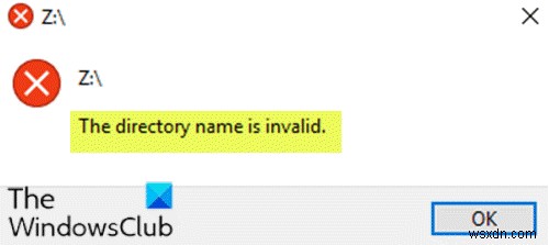 ชื่อไดเรกทอรีไม่ถูกต้อง – ข้อผิดพลาดของไดรฟ์ซีดี/ดีวีดีใน Windows 11/10 