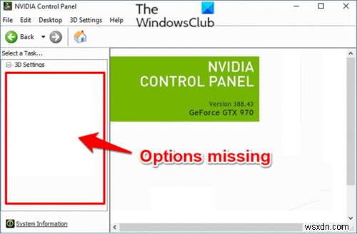 แผงควบคุม NVIDIA หายไปใน Windows 11/10 