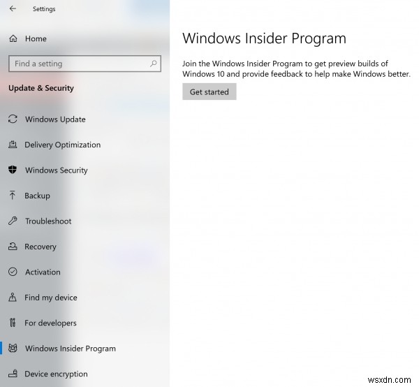 หน้าโปรแกรม Windows Insider หายไปหรือไม่ปรากฏในการตั้งค่า 