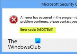 แก้ไขข้อผิดพลาดของ Microsoft Defender 0x80073b01 บน Windows 11/10 