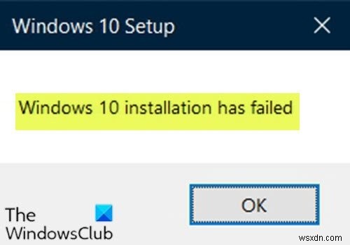 แก้ไขข้อผิดพลาดการติดตั้ง Windows 11/10 ล้มเหลว 