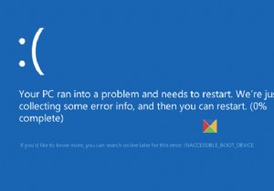 ข้อผิดพลาด INACCESSIBLE BOOT DEVICE ใน Windows 11/10 