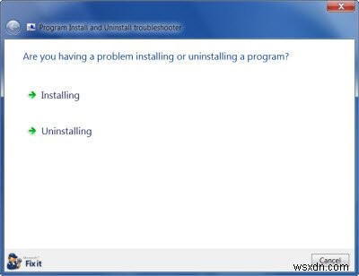 ไม่สามารถติดตั้งหรือถอนการติดตั้งโปรแกรมใน Windows 11/10? ใช้โปรแกรมติดตั้งและถอนการติดตั้งตัวแก้ไขปัญหา 