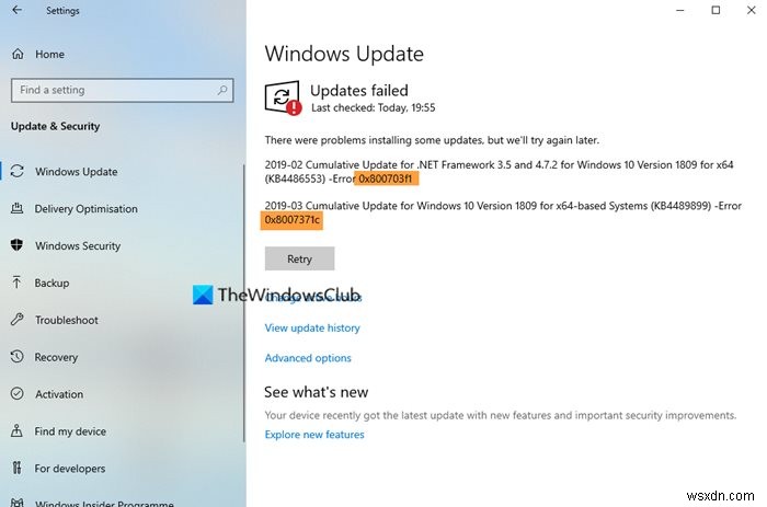 แก้ไขข้อผิดพลาด Windows Update 0x8007371c ใน Windows 511/10 