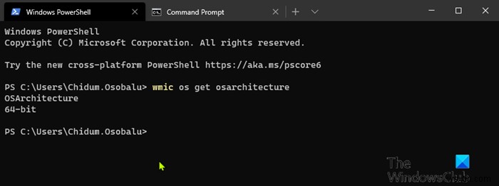 วิธีตรวจสอบสถาปัตยกรรมระบบปฏิบัติการ Windows 10 (32 บิตหรือ 64 บิต) โดยใช้ PowerShell หรือ Command Prompt 