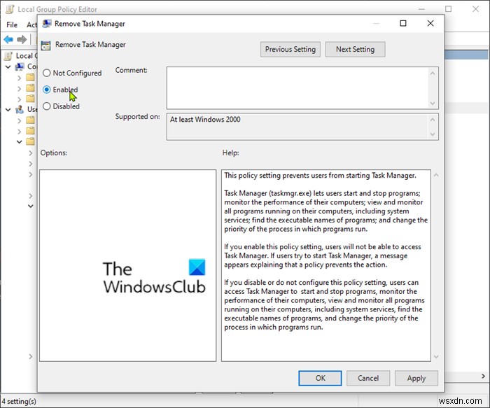 วิธีเปิดหรือปิดใช้งานตัวจัดการงานใน Windows 10 