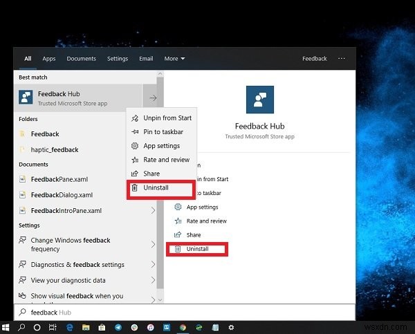 วิธีถอนการติดตั้งแอป Feedback Hub ใน Windows 10 