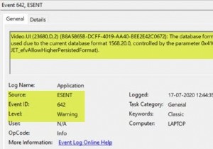 แก้ไขข้อผิดพลาด Event ID 642 ESENT บน Windows 11/10 
