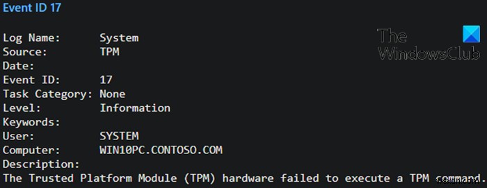 แก้ไขรหัสเหตุการณ์ 14 และ 17 - คำสั่ง TPM ล้มเหลวใน Windows 10 