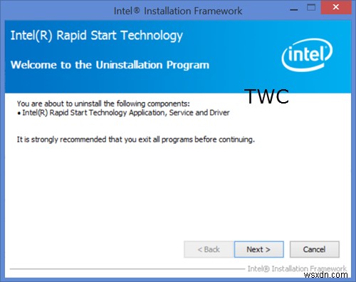 ดูเหมือนว่าระบบของคุณไม่ได้เปิดใช้งาน Intel Rapid Start Technology ไว้ 