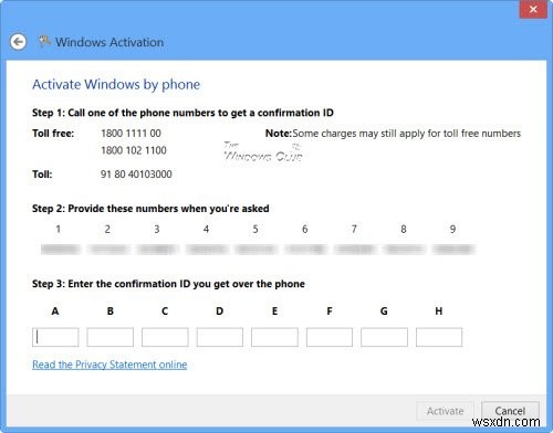 เปิดใช้งาน Windows 11/10 ทางโทรศัพท์:ลูกค้ารายย่อย &Volume Licensing 