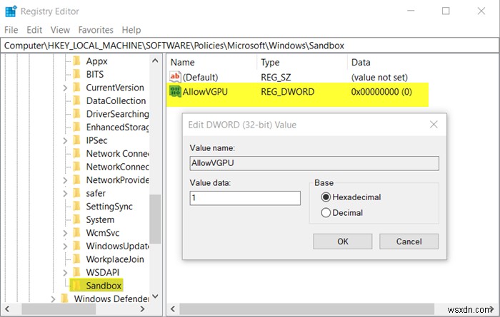 วิธีเปิดหรือปิดใช้งาน Virtualized GPU Sharing Sharing สำหรับ Windows Sandbox ใน Windows 10 