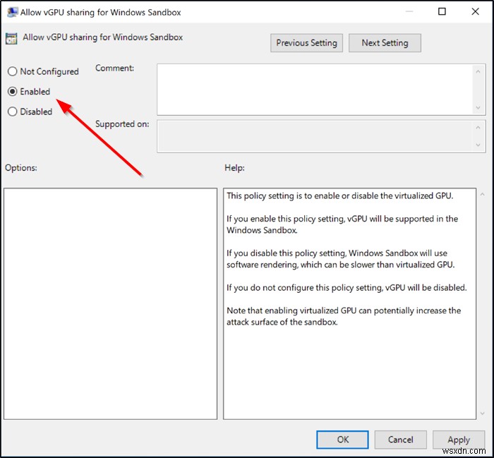 วิธีเปิดหรือปิดใช้งาน Virtualized GPU Sharing Sharing สำหรับ Windows Sandbox ใน Windows 10 