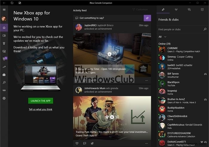 แอป Xbox Console Companion:คุณลักษณะและวิธีใช้งานใน Windows 11/10 