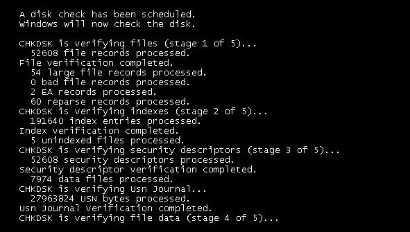 ChkDsk ค้างที่ % เฉพาะหรือค้างที่ Stage ใน Windows 11/10 