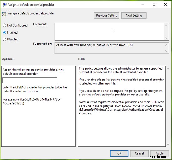 วิธีกำหนด Credential Provider เริ่มต้นใน Windows 11/10 