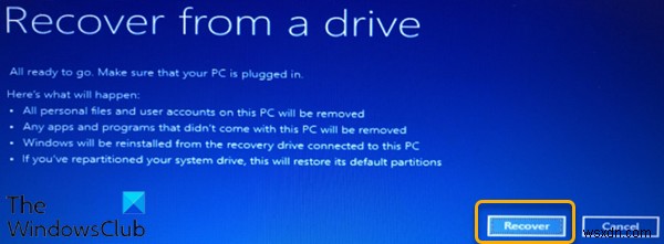 วิธีใช้ Recovery Drive เพื่อกู้คืนคอมพิวเตอร์ Windows 11/10 