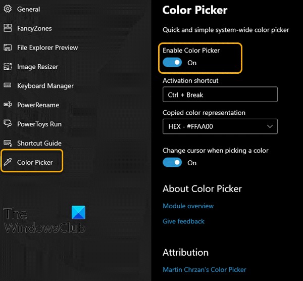 วิธีใช้โมดูล Color Picker ใน Windows PowerToys 