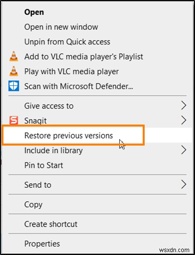 วิธีลบรายการคืนค่าเวอร์ชันก่อนหน้าจากเมนูบริบทใน Windows 10 