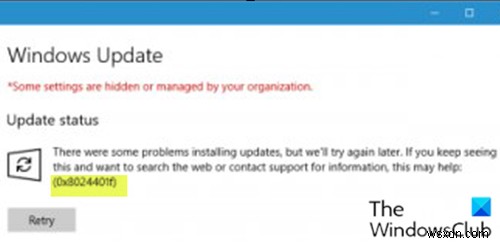 แก้ไขข้อผิดพลาด Windows Update 0x8024401f บน Windows 10 
