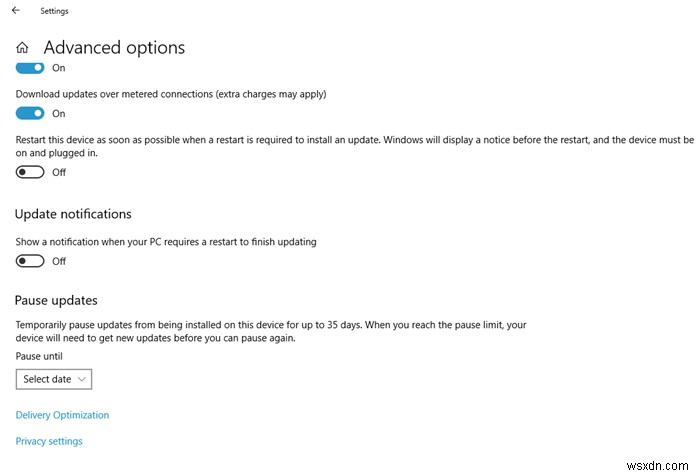 ตัวเลือก Defer Updates ถูกลบใน Windows 10 v2004; ใช้นโยบายกลุ่มแทน! 