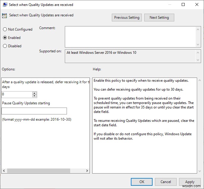 ตัวเลือก Defer Updates ถูกลบใน Windows 10 v2004; ใช้นโยบายกลุ่มแทน! 