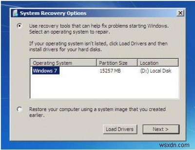 Windows ไม่บู๊ตหลังจากบีบอัด System Drive 