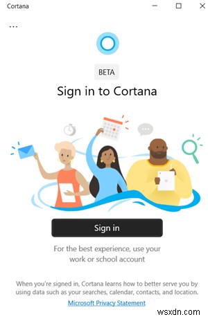ไม่สามารถลงชื่อเข้าใช้แอป Cortana บน Windows 10 