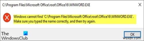 Windows ไม่พบข้อผิดพลาด C:\Program Files เมื่อเปิดแอปใน Windows 10 