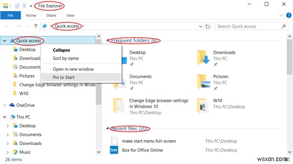 ทำให้ File Explorer เปิดในพีซีเครื่องนี้แทน Quick Access ใน Windows 11/10 