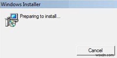 Windows Installer ปรากฏขึ้นหรือเริ่มทำงานอย่างต่อเนื่อง กำลังเตรียมการติดตั้ง 
