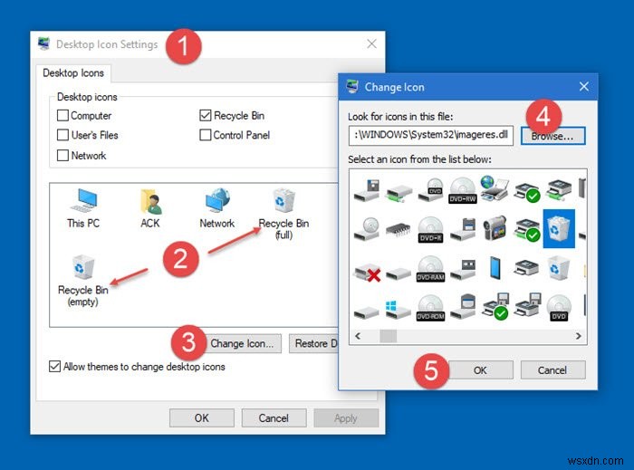วิธีเปลี่ยนไอคอนถังรีไซเคิลใน Windows 10 