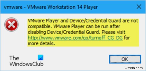 VMware Workstation และอุปกรณ์/Credential Guard ไม่รองรับใน Windows 10 