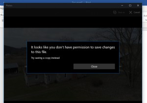 ดูเหมือนว่าคุณไม่ได้รับอนุญาตให้บันทึกการเปลี่ยนแปลงในไฟล์นี้ ไม่สามารถบันทึกสื่อจากแอพรูปภาพ 