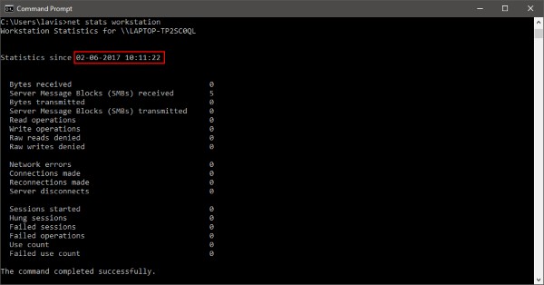 วิธีค้นหา Windows Downtime, Uptime และ Last Shutdown Time 