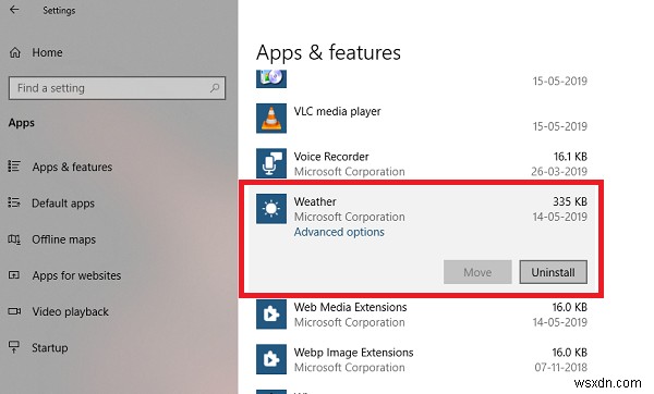 วิธีถอนการติดตั้ง Weather App ใน Windows 11/10 