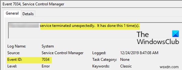 แก้ไขข้อผิดพลาด Event ID 7031 หรือ 7034 เมื่อผู้ใช้ออกจากระบบคอมพิวเตอร์ Windows 10 