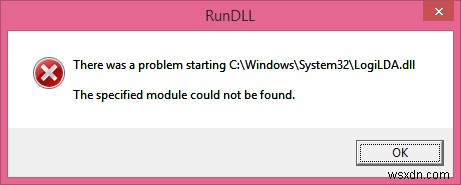 เกิดปัญหาในการเริ่มข้อผิดพลาด C:\Windows\System32\LogiLDA.dll 