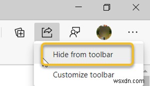 วิธีแสดงหรือซ่อนปุ่มแชร์ในเบราว์เซอร์ Microsoft Edge 