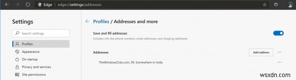 วิธีจัดการข้อมูลบัตรเครดิตและที่อยู่ใน Microsoft Edge บน Windows 10 