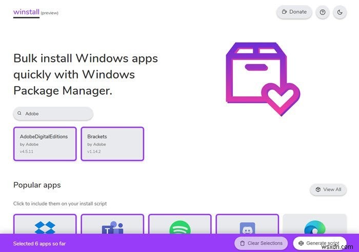 ติดตั้งแอพ Windows จำนวนมากด้วย Winstall GUI สำหรับ Windows Package Manager 